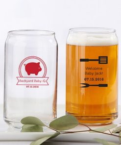 Personalized 16 oz. Can Glass - BBQ