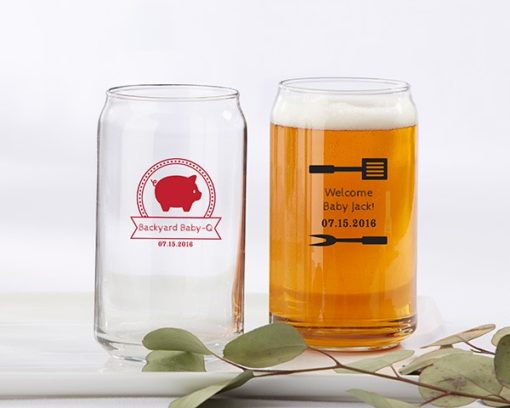 Personalized 16 oz. Can Glass - BBQ