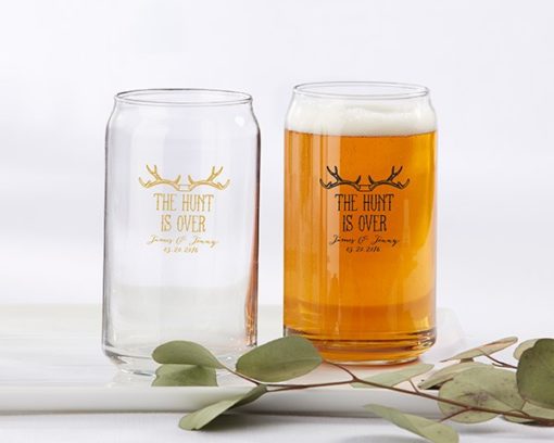 Personalized 16 oz. Can Glass - The Hunt is Over
