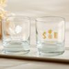 Personalized 9 oz. Rocks Glasses - Pineapples and Palms