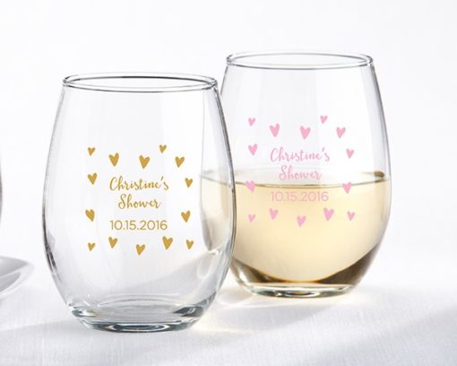Personalized 9 oz. Stemless Wine Glass - Sweet Heart