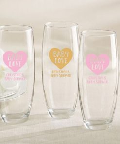 Personalized 9 oz. Stemless Champagne Glass - Baby Love