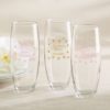 Personalized 9 oz. Stemless Champagne Glass - Sweet Heart