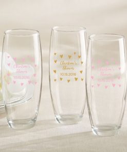 Personalized 9 oz. Stemless Champagne Glass - Sweet Heart