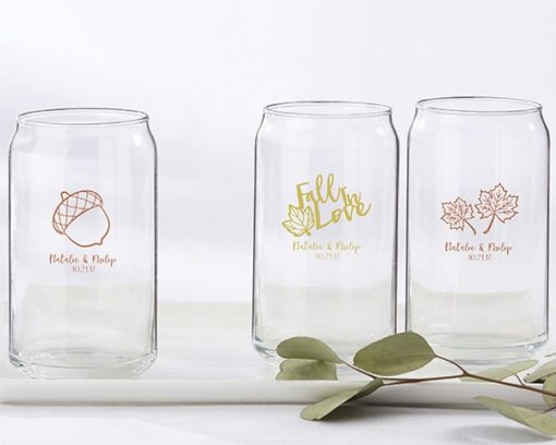 Personalized 16 oz. Can Glass - Fall