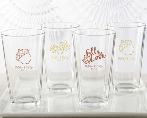 Personalized 16 oz. Pint Glass - Fall