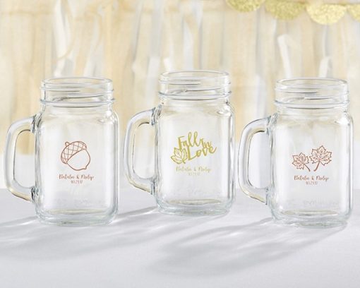 Personalized 16 oz. Mason Jar Mug - Fall