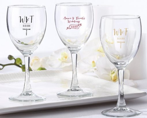 Personalized 8.5 oz. Wine Glass - Vineyard