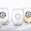 Personalized 15 oz. Stemless Wine Glass - Romantic Garden