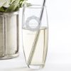 Personalized 9 oz. Stemless Champagne Glass - Romantic Garden