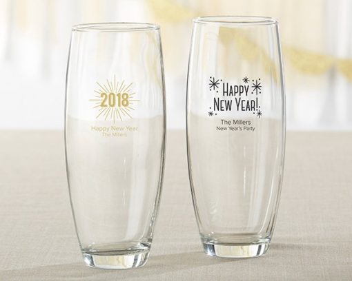 Personalized 9 oz. Stemless Champagne Glass - New Years