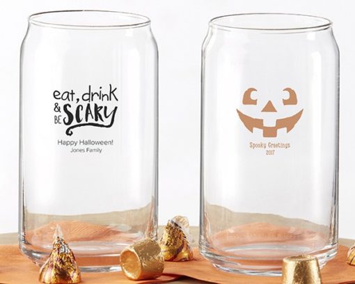 Personalized 16 oz. Can Glass - Halloween