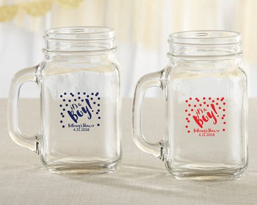 Personalized 16 oz. Mason Jar Mug - It's a Boy!