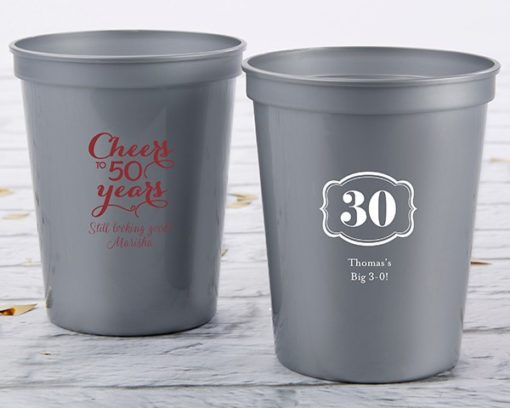 Personalized 16 oz. Stadium Cup - Milestone Birthday