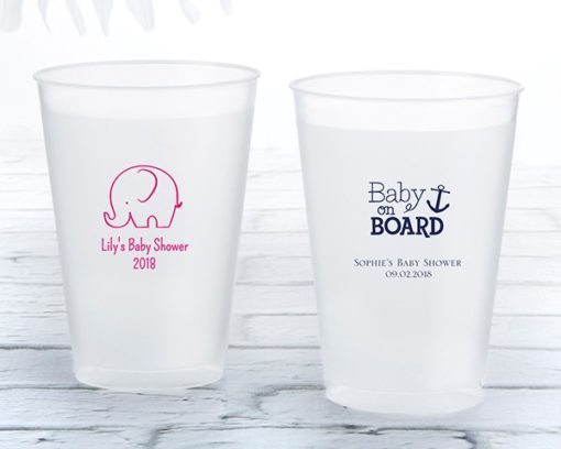 Personalized 12 oz. Frosted Flex Cup - Baby Shower