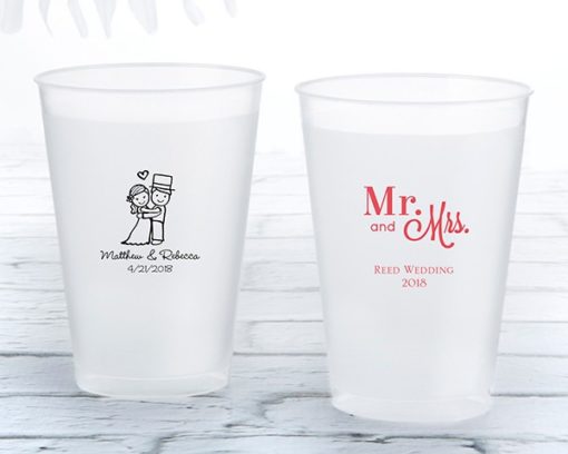 Personalized 12 oz. Frosted Flex Cup - Wedding