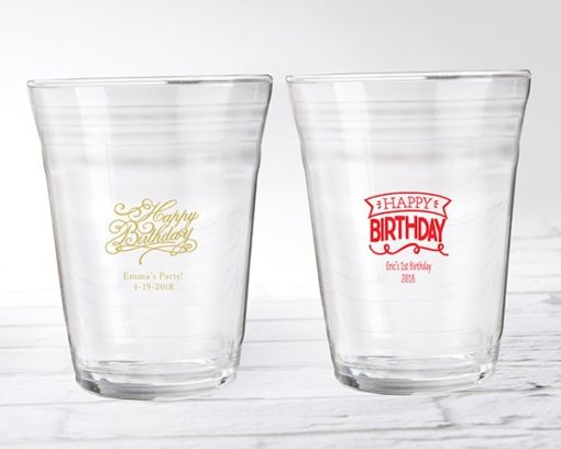 Personalized Party Cup Glass - Happy Birthday