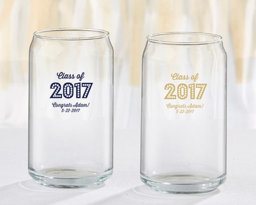 Personalized 16 oz. Can Glass - Class of 2017