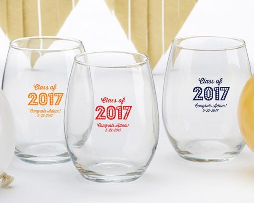 Personalized 15 oz. Wine Glass - Class of 2017