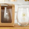 Personalized 9 oz. Stemless Wine Glass - Sunflower