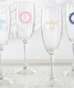 Personalized Champagne Flute - Rustic Charm Baby Shower