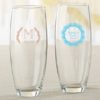 Personalized 9 oz. Stemless Champagne Glass - Rustic Charm Wedding