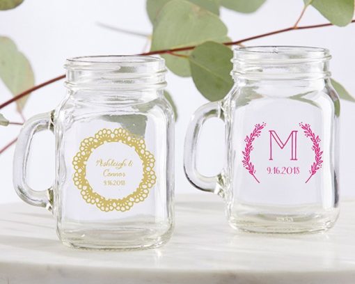 Personalized Mini Mason Jar - Rustic Charm Wedding