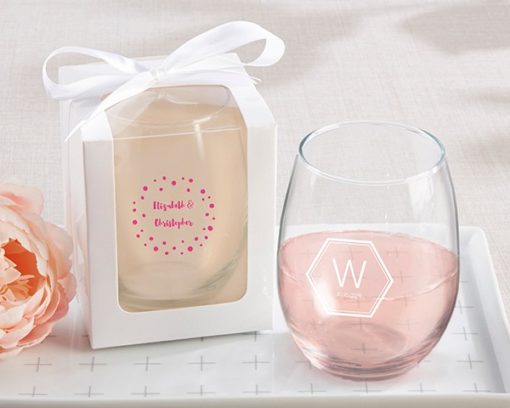 Personalized 15 oz. Stemless Wine Glass - Modern Classic