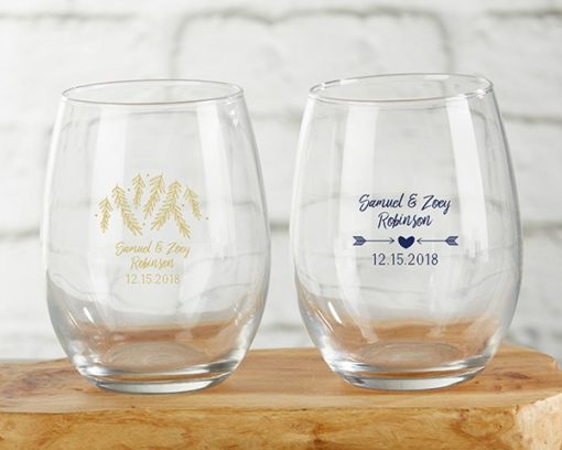 Personalized 9 oz. Stemless Wine Glass - Winter