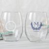 Personalized 9 oz. Stemless Wine Glass - Botanical Garden