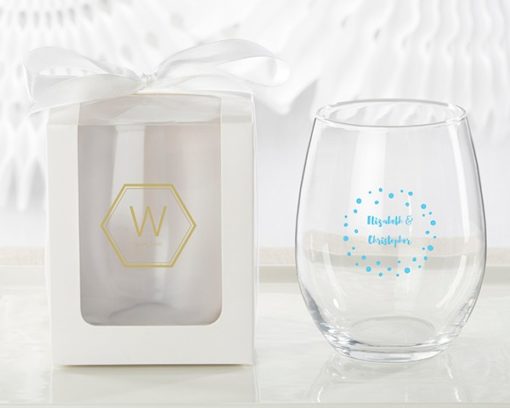 Personalized 9 oz. Stemless Wine Glass - Modern Classic