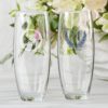 Personalized 9 oz. Stemless Champagne Glass - Botanical Garden