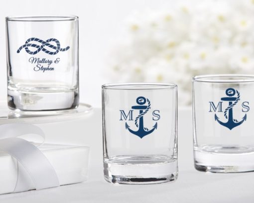 Personalized Shot Glass/Votive Holder - Kate's Nautical Wedding Collection