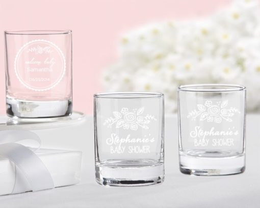 Personalized Shot Glass/Votive Holder - Kate's Rustic Baby Shower Collection