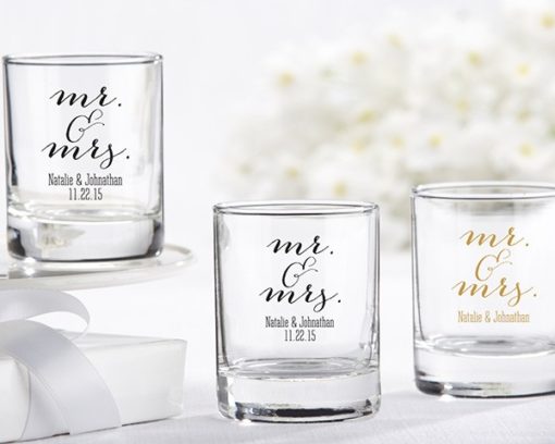 Personalized Shot Glass/Votive Holder - Mr. & Mrs.