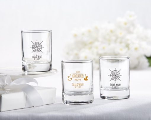 Personalized Shot Glass/Votive Holder - Travel and Adventure