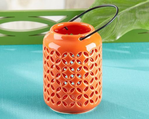Tropical Chic Ceramic Cutout Lantern