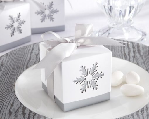 "Winter Dreams" Laser-Cut Snowflake Favor Box (Set of 24)