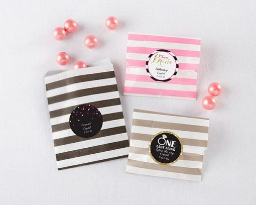 Striped Paper Favor Bags - Bachelorette (Set of 25)