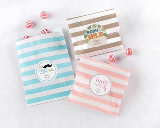 Striped Paper Favor Bags - Baby (Set of 25)