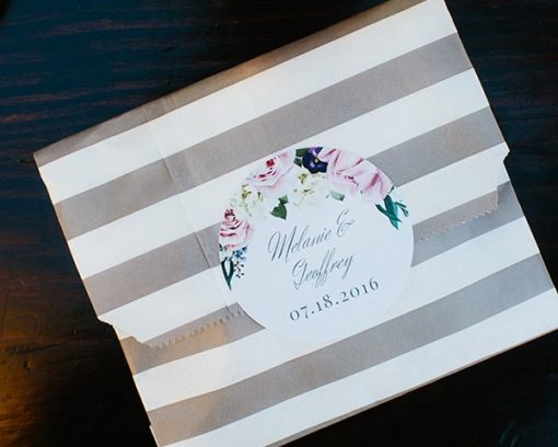 Striped Paper Favor Bags - English Garden (Set of 25)