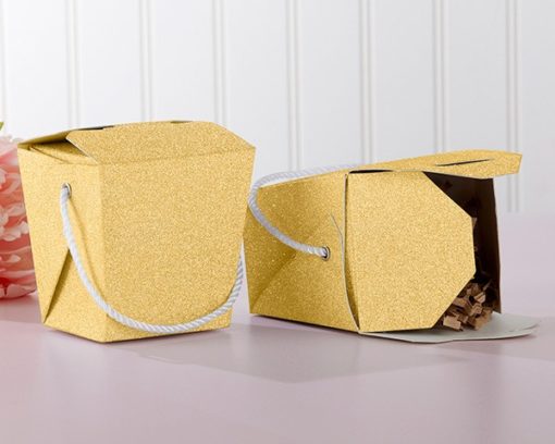 Gold Glitter Takeout Box (Set of 12)