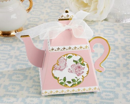 Tea Time Whimsy Teapot Favor Box - Pink (Set of 24)