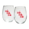 Ho, Ho, Ho 15 oz. Stemless Wine Glasses (Set of 4)