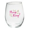 Last Fling Before the Ring 15 oz. Stemless Wine Glasses - (Set of 4)