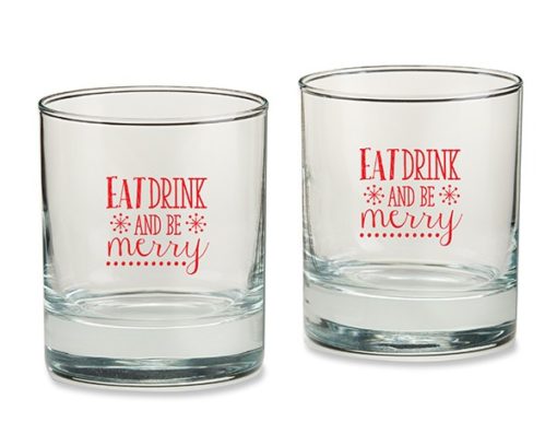 Eat, Drink & Be Merry 9 oz. Rocks Glass (Set of 4)