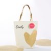Metallic Gold Heart Tote Bag - Personalization Available