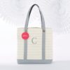 Silver Scallop Canvas Tote Bag (Personalization Available)