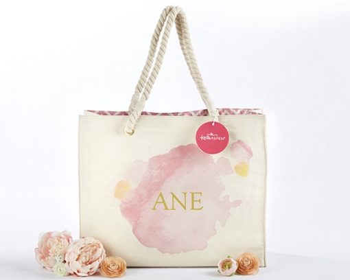 Watercolor Tote Bag With Rope Handles - Personalization Available