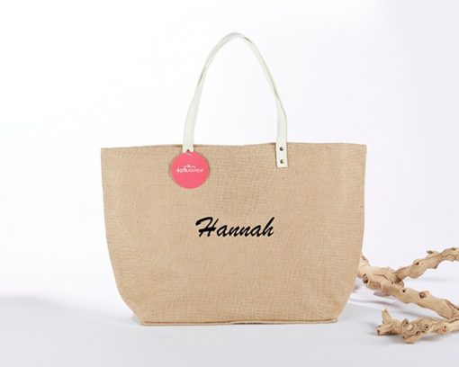 Natural Jute Tote Bag (Personalization Available)
